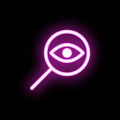 Search Eye neon icon. Simple thin line, outline vector of mix icons for ui and ux, website or mobile application
