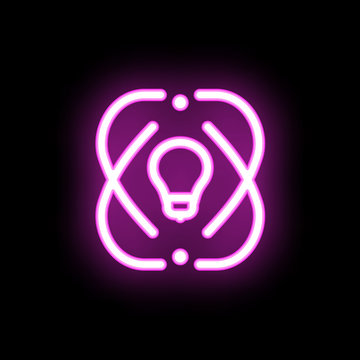 recommend clip art: Lamp idea creative neon icon. Simple thin line, outline vector of mix icons for ui and ux, website or mobile application