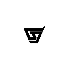 GJ JG Letter Logo Design Vector Template