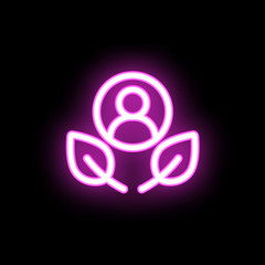 Leaf human neon icon. Simple thin line, outline vector of mix icons for ui and ux, website or mobile application