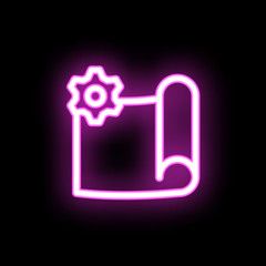 Document gear neon icon. Simple thin line, outline vector of mix icons for ui and ux, website or mobile application