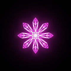 Fototapeta premium Snowflake neon icon. Simple thin line, outline vector of snowflake icons for ui and ux, website or mobile application