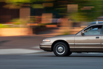 Fototapeta na wymiar taxi in motion