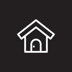 home icon vector . home or house icon isolated on black background