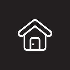 home icon vector . home or house icon isolated on black background