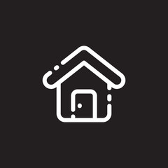 home icon vector . home or house icon isolated on black background
