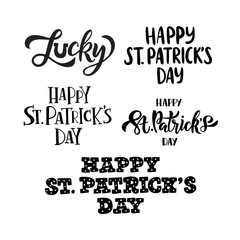 Happy Saint Patrick's day celebration lettering set.