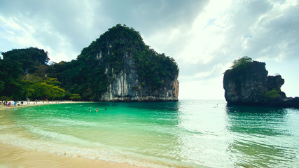 Lagoon-The blue sea and mountains on the island