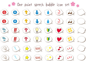 Hand painted speech bubble mini icon set