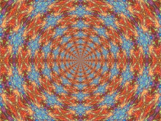 Colorful digital graphic kaleidoscope symmetry mandala style in laser light sunray trial pattern, Tie Dye , spiderweb art abstract background for art projects, banner, business,   card, 3D, template