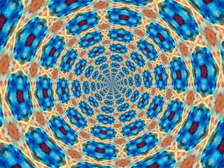 Colorful digital graphic kaleidoscope symmetry mandala style in laser light sunray trial pattern, Tie Dye , spiderweb art abstract background for art projects, banner, business,   card, 3D, template