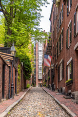 Fototapeta na wymiar Beautiful view of old Beacon Hill in Boston Massachusetts MA USA