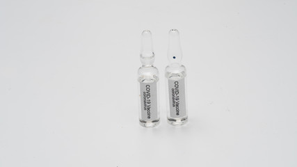 COVID 19 Coronavirus, Vaccine and syringe injection It use for prevention, immunization and treatment from COVID-19.