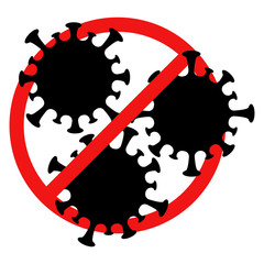 Vector No Coronavirus Sign Illustration