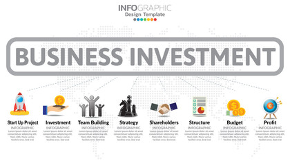 Timeline infographics design template with 7 options, process diagram, vector eps10 illustration