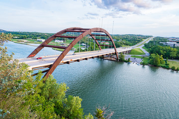 Amazing view of 360 degree bridge in Austin Texax TX USA - obrazy, fototapety, plakaty