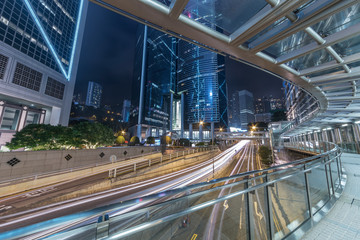 Fototapeta na wymiar Downtown district of Hong Kong city at night