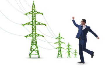 Businessman in green energy concept