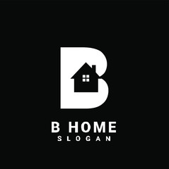 B initial house logo icon design vector