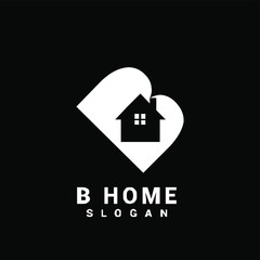 B initial house logo icon design vector