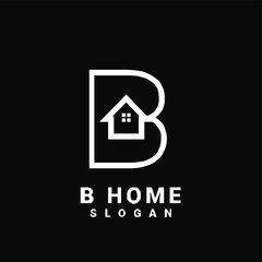 B initial house logo icon design vector