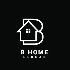 B initial house logo icon design vector