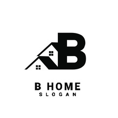 B initial house logo icon design vector