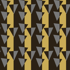 Triangles Pattern Vector | Texture Graphic | Colors: Gold, Black, Gray | Seamless Background Wallpaper For Interior Design