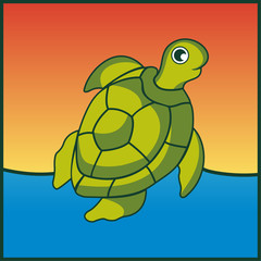 Vector of turtle design. Wild Animals. Underwater animal. Turtle icon or logo. Easy editable layered vector illustration.