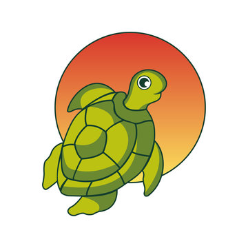 Vector of turtle design. Wild Animals. Underwater animal. Turtle icon or logo. Easy editable layered vector illustration.