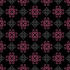 Dark Modern Background | Floral Pattern Vector | Seamless Wallpaper For Interior Design