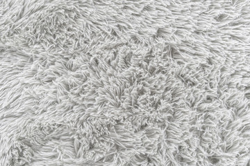 Close up white fur texture or carpet for background