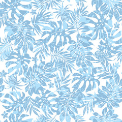 Beautiful tropical plant seamless pattern illustration,
