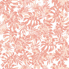 Beautiful tropical plant seamless pattern illustration,