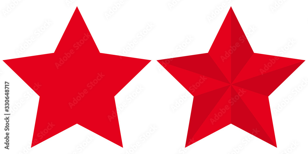 Aufkleber set of flat red star icons isolated on a white background. eps10 vector file