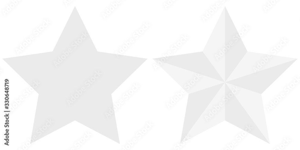 Poster set of flat silver star icons isolated on a white background. eps10 vector file