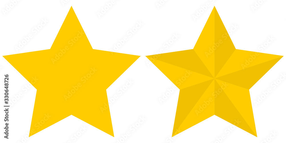 Poster set of flat golden star icons isolated on a white background. eps10 vector file