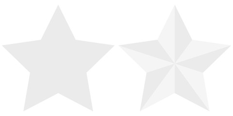 Set of flat silver star icons isolated on a white background. EPS10 vector file