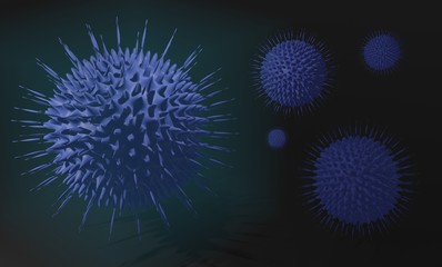 COVID-19.Coronavirus disease COVID-19 infection.Microscopic view of a infectious virus.