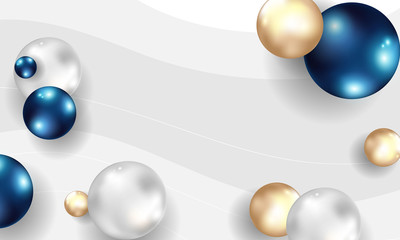 Abstract background with ball. Blue and bubbles.