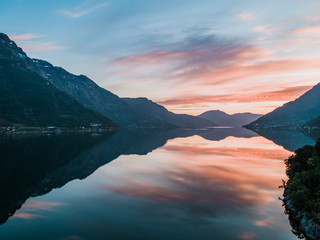 Morning view in Ullensvang, Norway