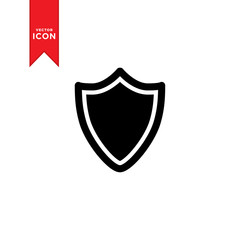  Shield icon vector. Security symbol icon illustration. Flat design style on white background.