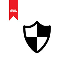  Shield icon vector. Security symbol icon illustration. Flat design style on white background.