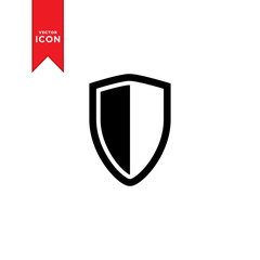  Shield icon vector. Security symbol icon illustration. Flat design style on white background.