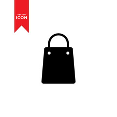Shopping bag icon vector. Simple design on trendy icon.