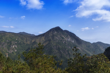 grotesque mountain under the blue sky