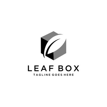 A Green Leaf Made Together With The Box Means Environmentally Friendly Packaging Logo Design.