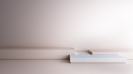 3D rendering proportion in pastel color