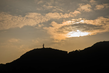 Dusk mountain and sunset