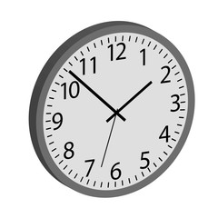 round wall clock, isometric vector isolated on white background
